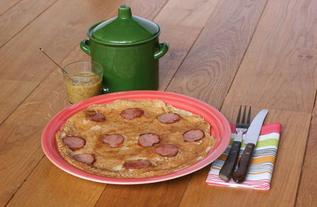 Boeren-pannenkoeken met rookworst