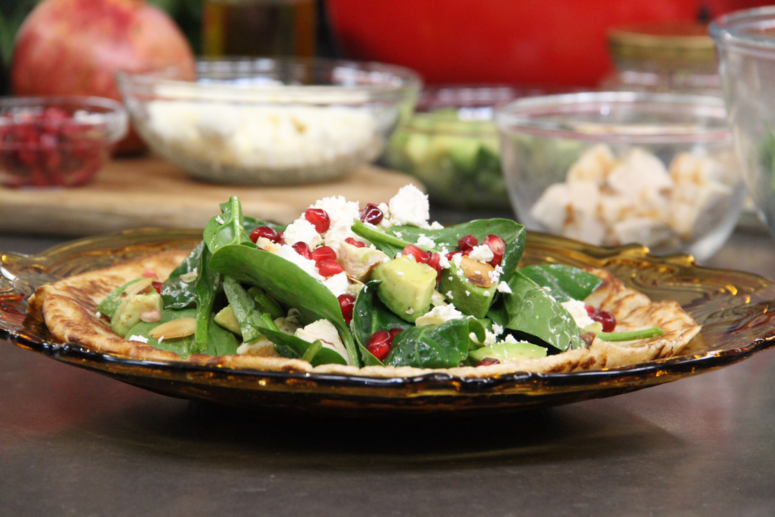 Maaltijd Pannenkoek met Spinazie Avocado Salade van Danna