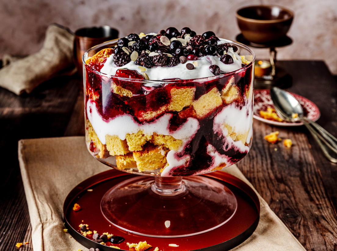 Trifle met rood fruit