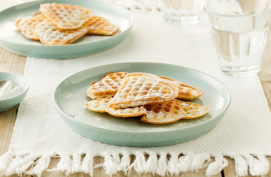 Wafels van oliebollenmix