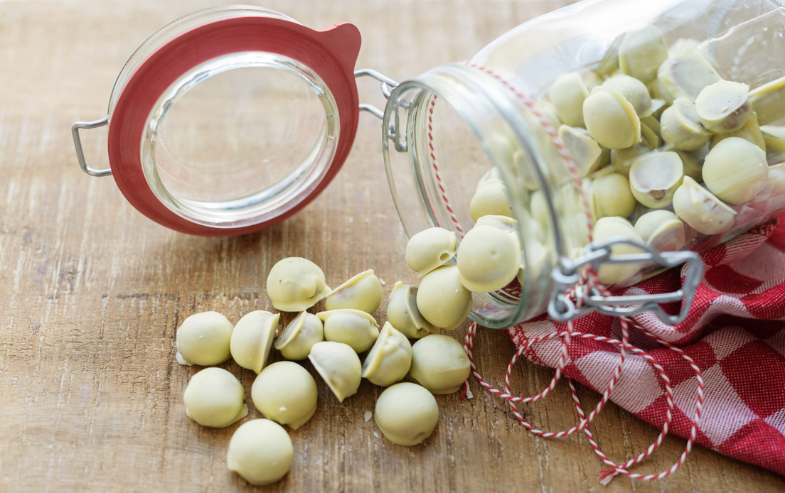 Pepernoten met witte chocolade