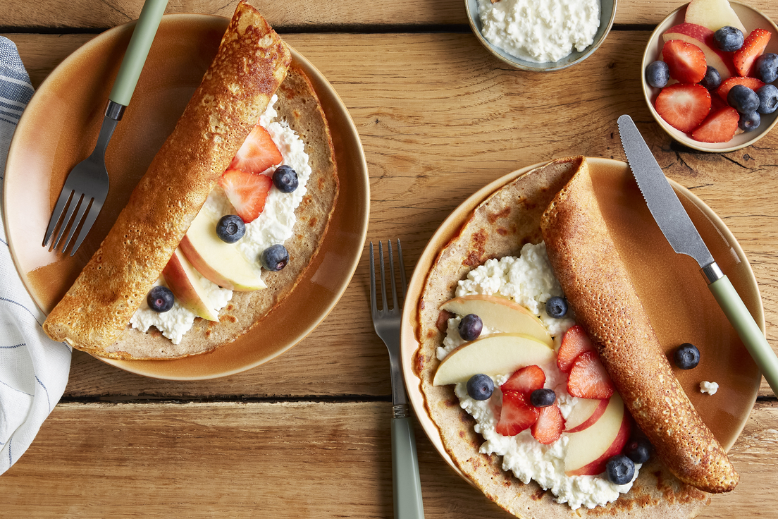 Proteïne pannenkoeken met vers fruit